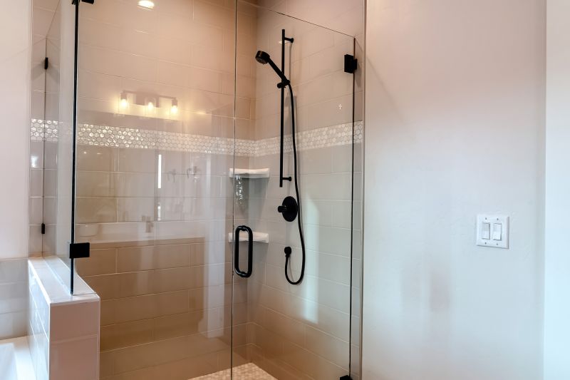 Minimalist Shower with Matte Black Fixtures